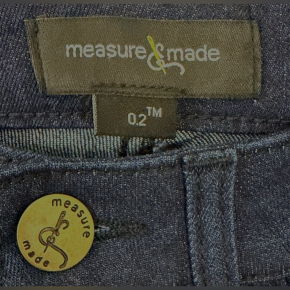 Measure & Made Dark Rinse Wash Rolled Crop Jean Hourglass Fit Mid Rise Size0 NWT - Picture 3 of 9